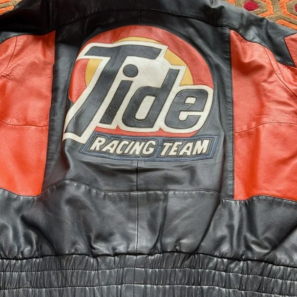 MAKE OFFER! Tide Racing Team Leather Jacket Men's Small/Med coat - Picture 10 of 11